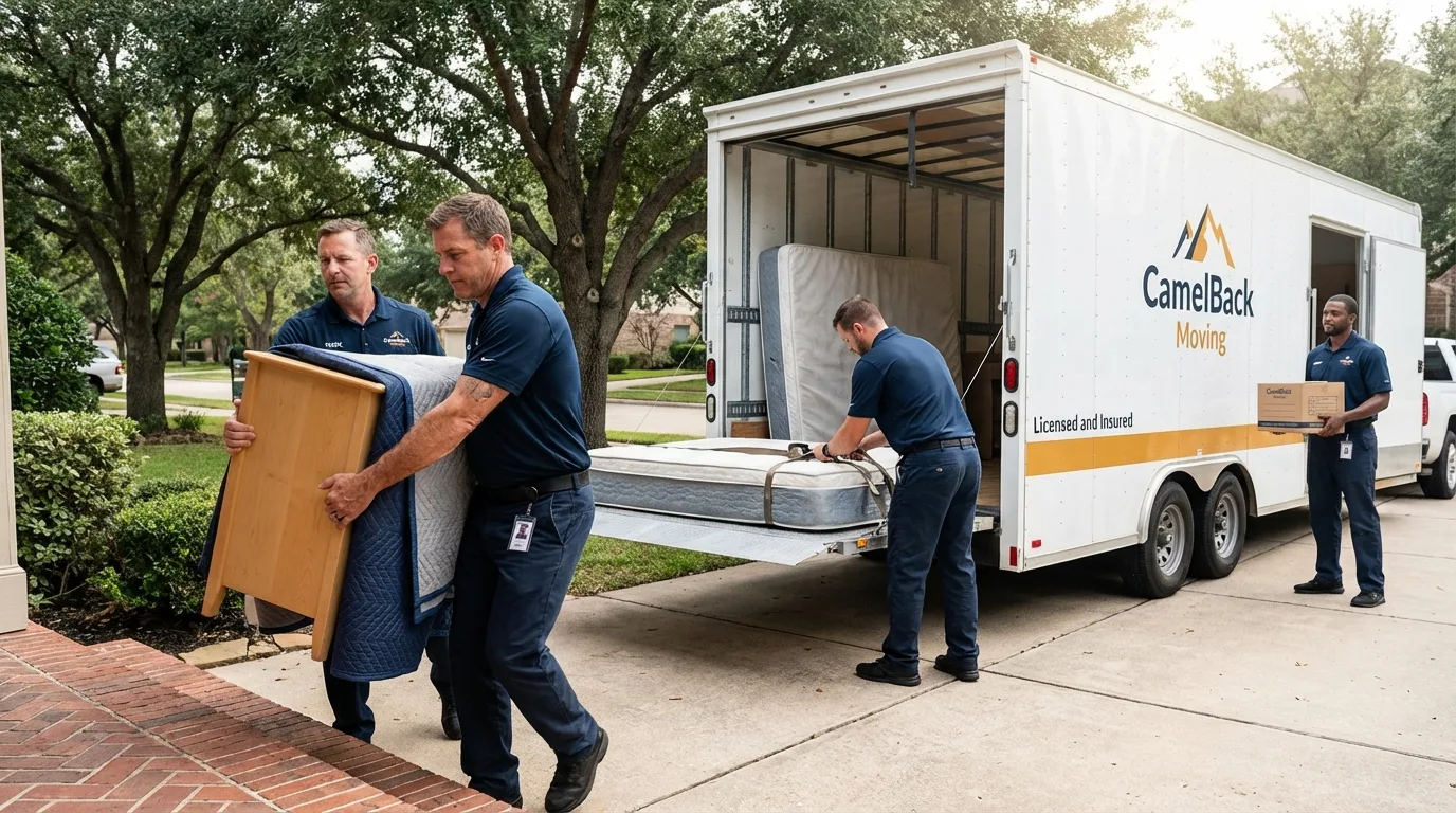 Crew loading residential truck for cross-state move from Dandridge, TN