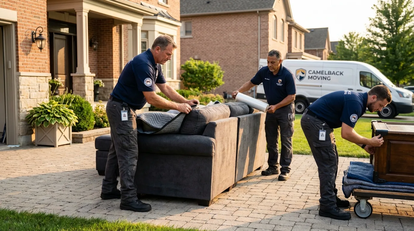 Large estate moving crew wrapping furniture in Dandridge, TN